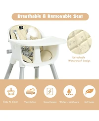 Gouun Kids 4-in-1 Convertible Table Chair Set with Pu Cushion