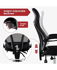 Ergonomic Mesh Office Chair with Footrest and Tilting Backrest