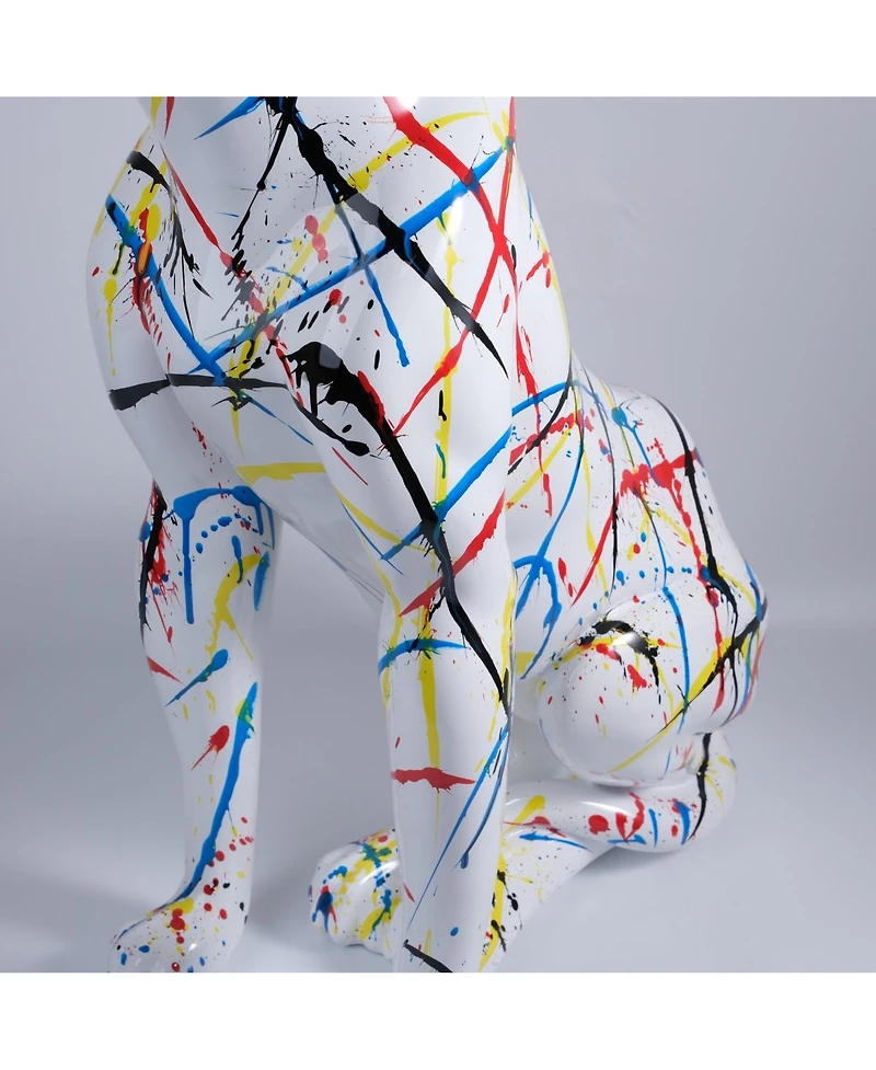 Modern Resin Leopard Sculpture, Large Home Decor
