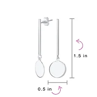 Bling Jewelry Simple Geometric Initials Monogram Dangle Earrings Sterling Silver Circle Bar