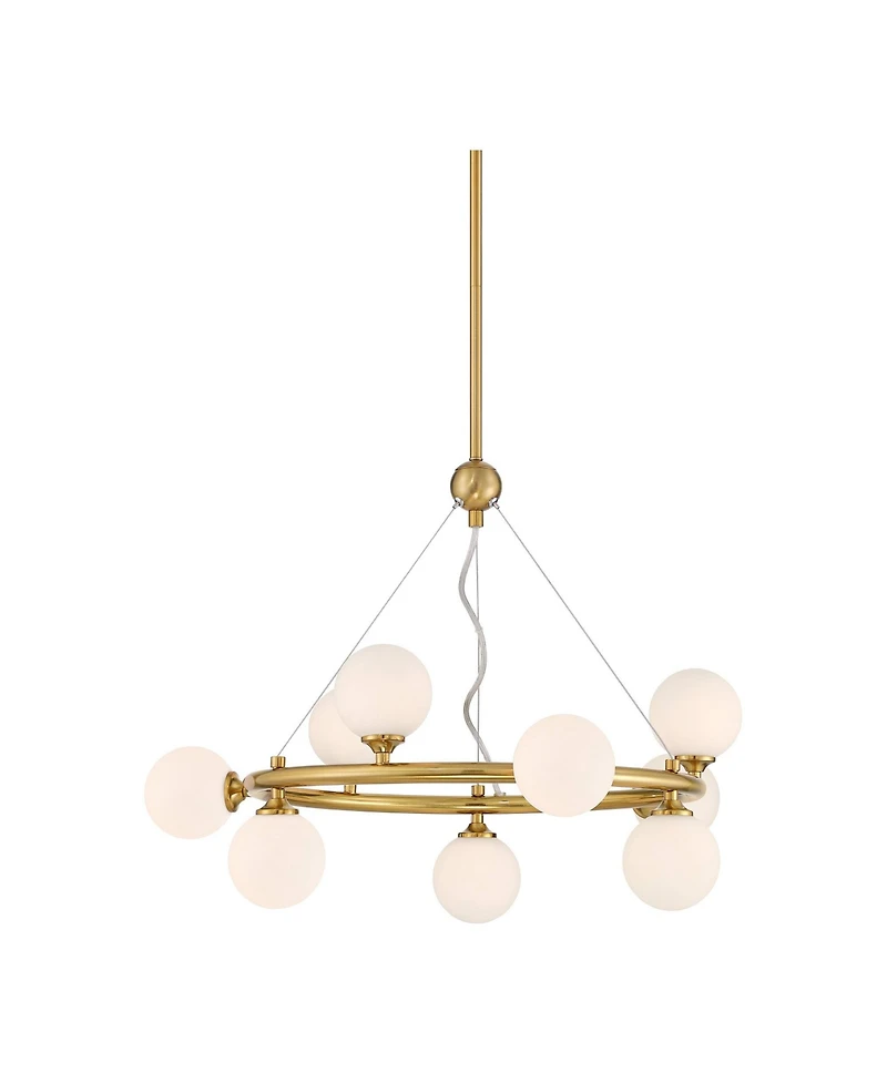 Possini Euro Design Brianna 23" Modern Chandelier Ceiling Light Fixture Dining Room Over Table Foyer Ring 9-Light Gold Finish