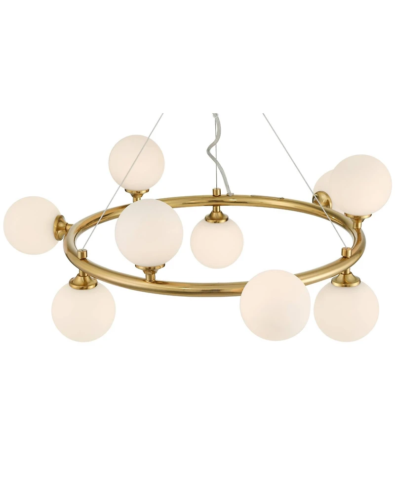Possini Euro Design Brianna 23" Modern Chandelier Ceiling Light Fixture Dining Room Over Table Foyer Ring 9-Light Gold Finish