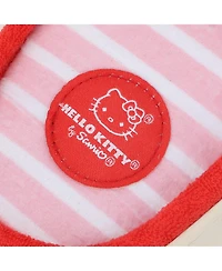 Hello Kitty 3D Character Face Art Women's Pink & White Striped Open-Toed Slide