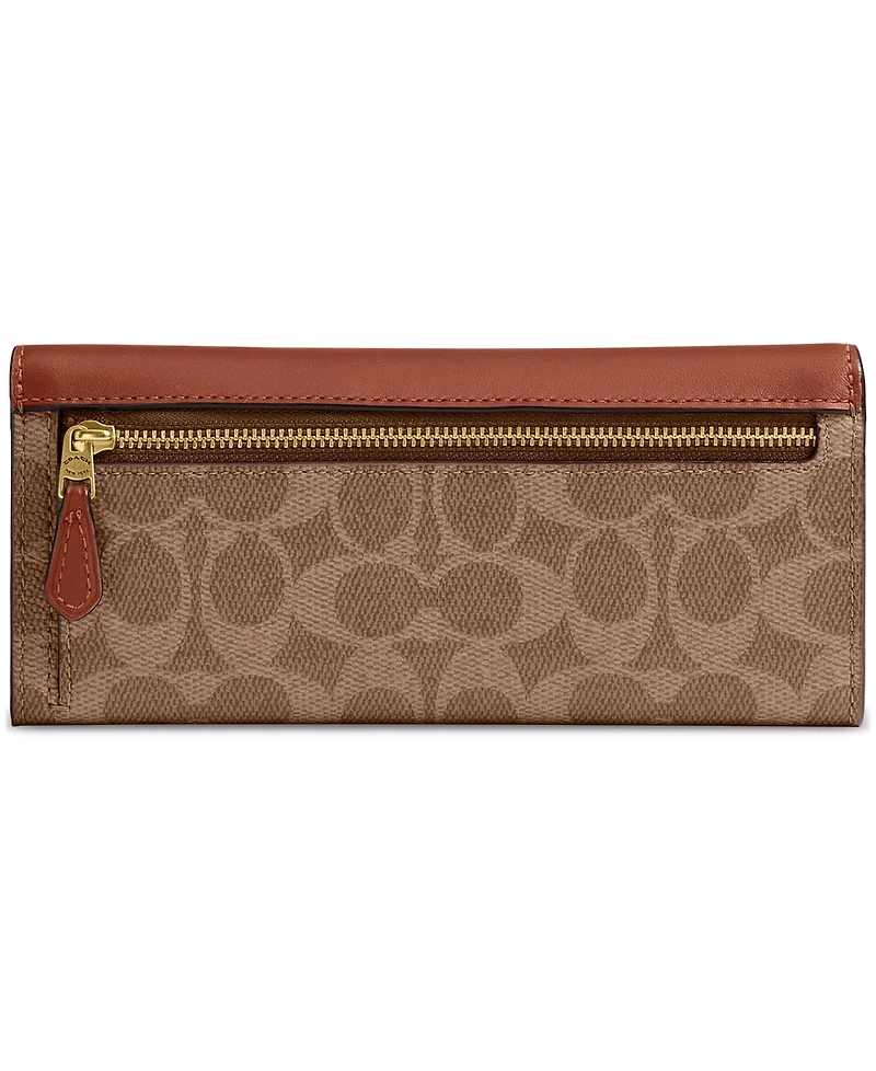 Coach Mila Long Flap Wallet in Signature Coated Canvas
