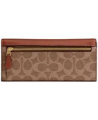 Coach Mila Long Flap Wallet in Signature Coated Canvas