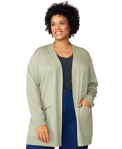 Melissa Paige Plus Size Open-Front Cardigan Sweater, Exclusively at Macy's
