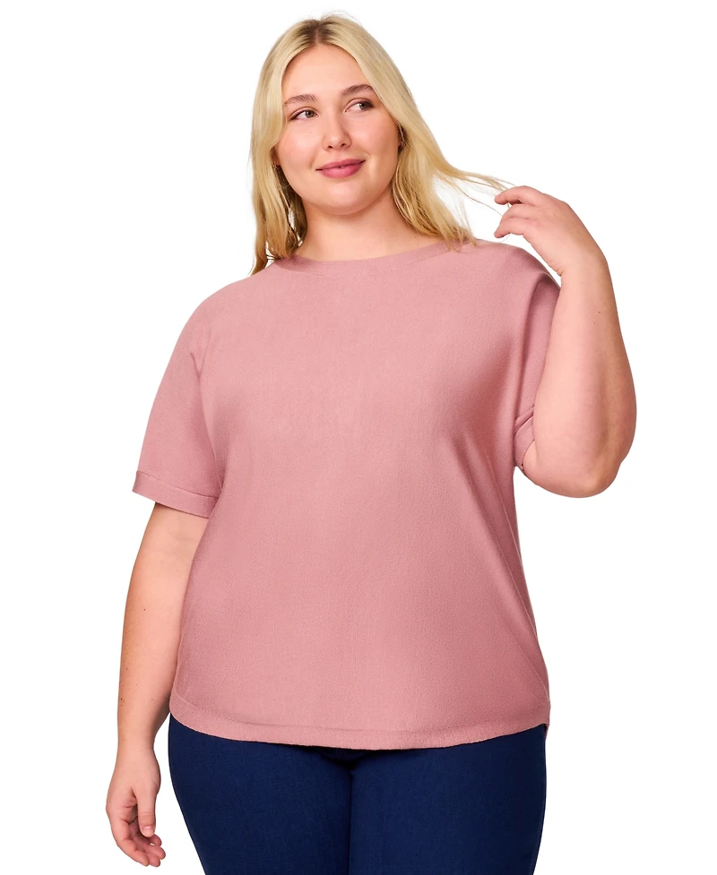 Melissa Paige Plus Button-Back Dolman-Sleeve Sweater, Exclusively at Macy's