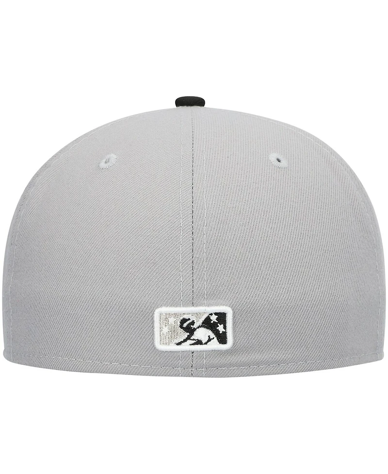 Men's New Era Gray Lansing Lugnuts Authentic Collection Road 59FIFTY Fitted Hat