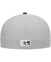 Men's New Era Gray Lansing Lugnuts Authentic Collection Road 59FIFTY Fitted Hat