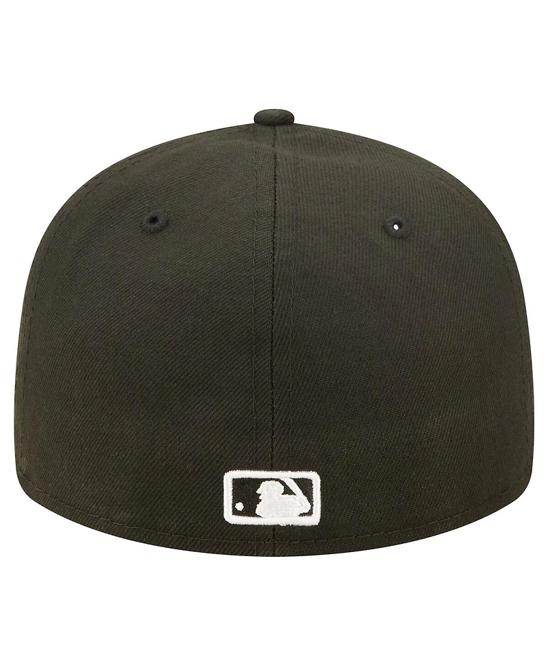 Men's New Era Colorado Rockies Black and White Low Profile 59FIFTY Fitted Hat