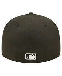Men's New Era Colorado Rockies Black and White Low Profile 59FIFTY Fitted Hat