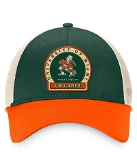 Top of the World Men's Green Miami Hurricanes Refined Trucker Adjustable Hat