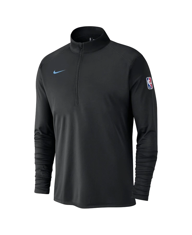 Nike Men's Black La Clippers 2024/25 City Edition Authentic Coaches Performance Half-Zip Top