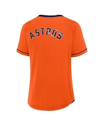 Fanatics Women's Orange Houston Astros Cooperstown Collection League Diva Raglan V-Neck T-Shirt