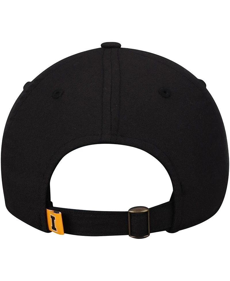 Men's Black Iowa Hawkeyes Primary Logo Staple Adjustable Hat