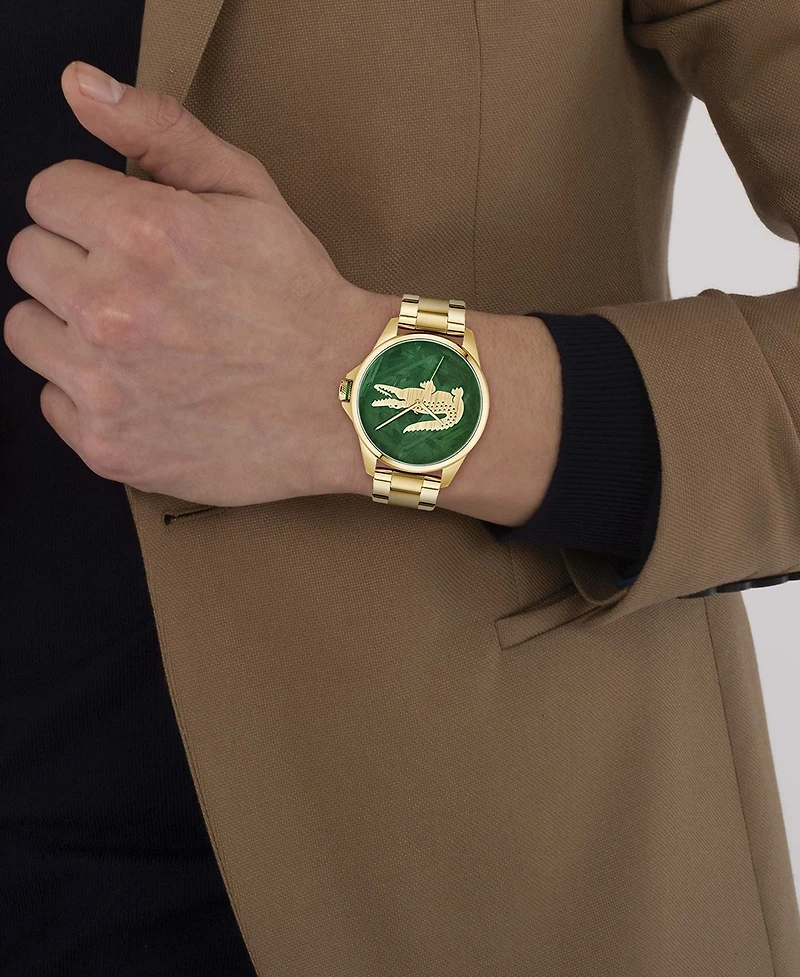 Lacoste Men's Le Croc Gold Tone Stainless Steel Bracelet Watch, 43mm