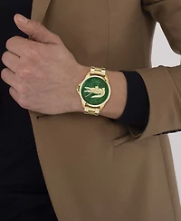 Lacoste Men's Le Croc Gold Tone Stainless Steel Bracelet Watch, 43mm