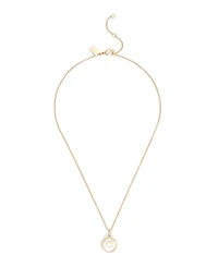 Coach Signature Mother of Pearl Coin Pendant Necklace