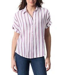 Gloria Vanderbilt Women's Daisy Printed Short-Sleeve Shirt