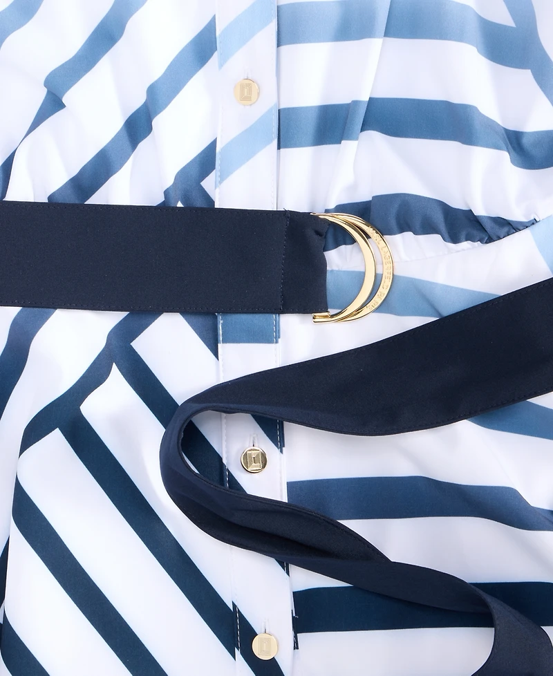 Women's Printed Handkerchief-Hem Shirtdress
