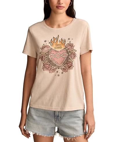 Lucky Brand Women's Love Blooms Classic Crew Tee