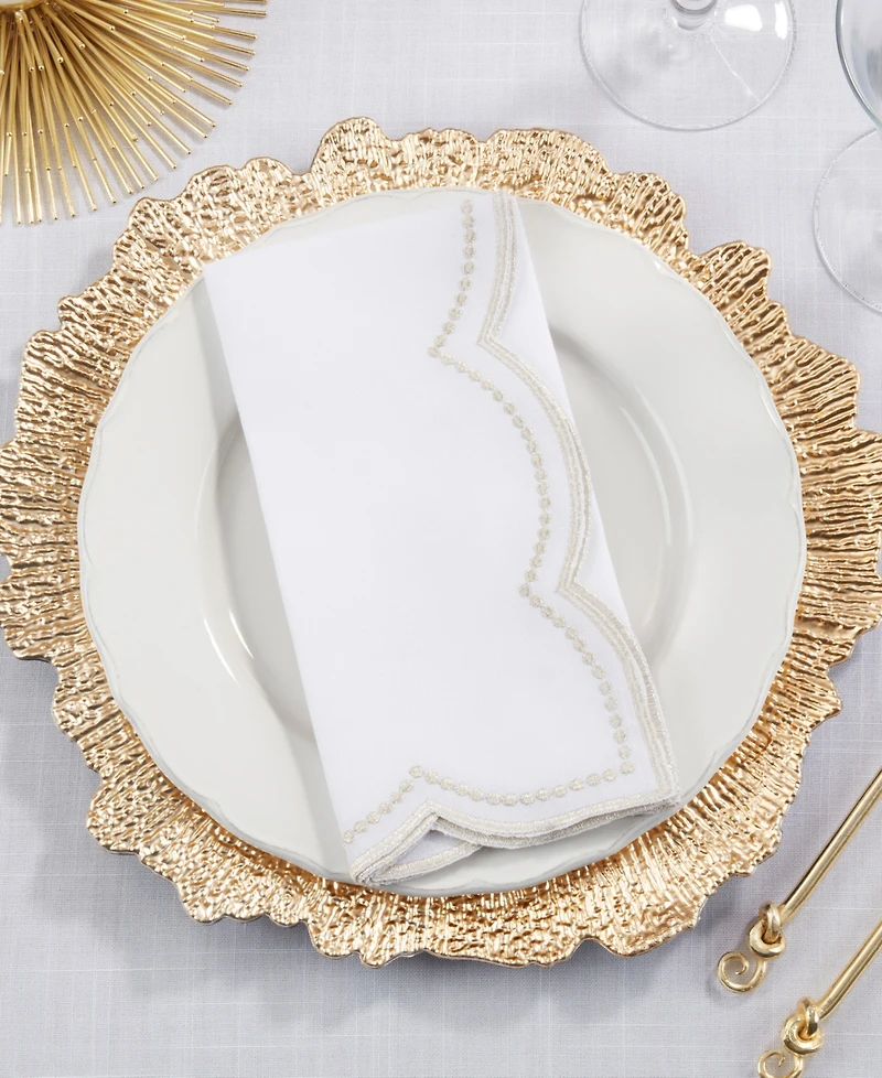 Saro Lifestyle Embroidered Polka Dot Napkin, Set of 4