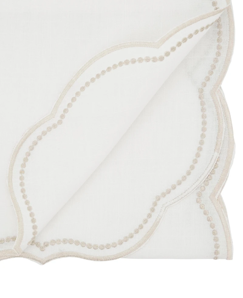 Saro Lifestyle Embroidered Polka Dot Table Runner, 16" x 70"