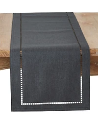 Saro Lifestyle Laser-Cut Hemstitch Table Runner