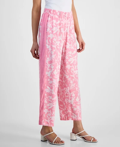 Jm Collection Petite Side-Panel Printed Pull-On Pants, Exclusively at Macy's