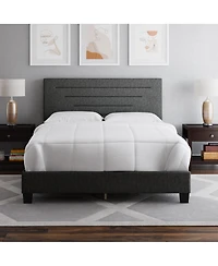 Cordoba Linen Upholstered Platform Bed Frame with Adjustable Headboard