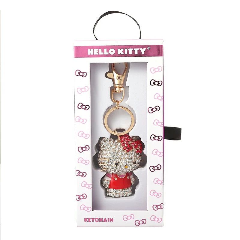 Sanrio Hello Kitty Pave 3D Bling Keychain - Bag Charm, Backpack Accessories, Travel Collectible Gift Keychains