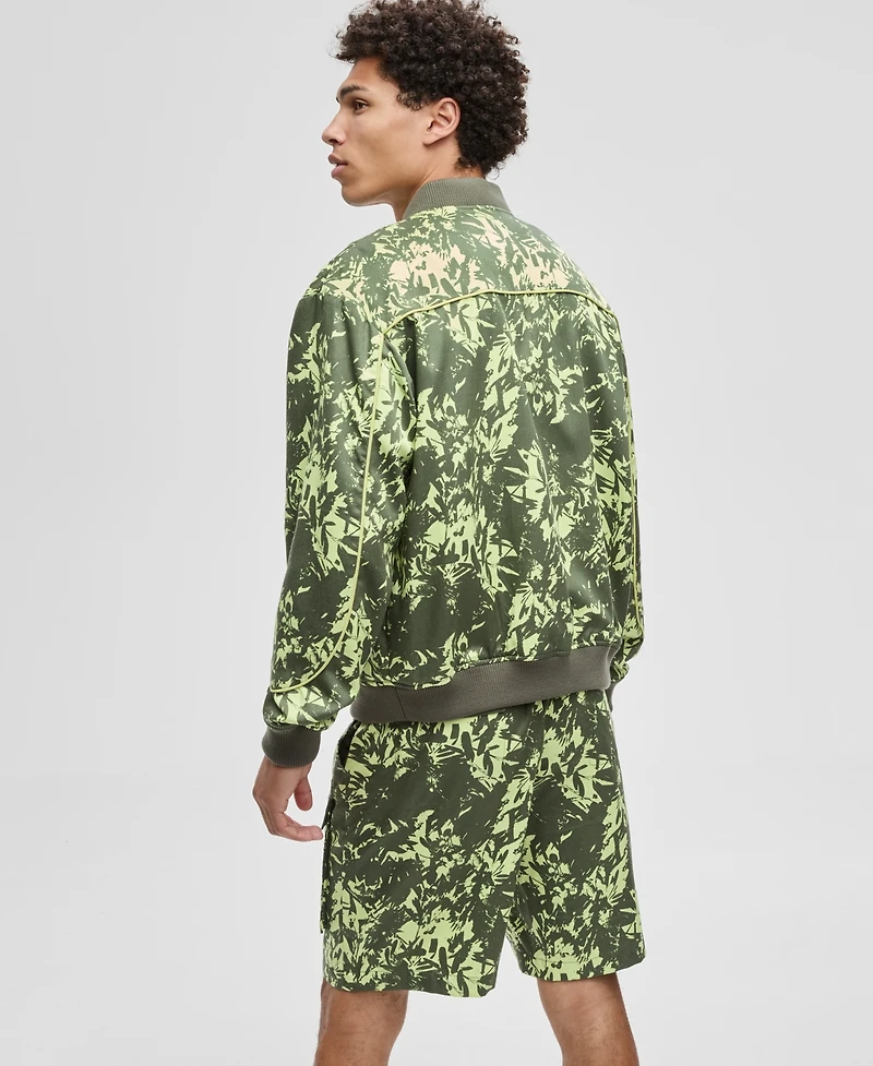Mode of One Men's Abstracted Floral Regular-Fit Printed Bomber Jacket, Macy's Exclusive