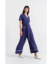 Chinti & Parker Women's Linen Blend La Mer Jumpsuit