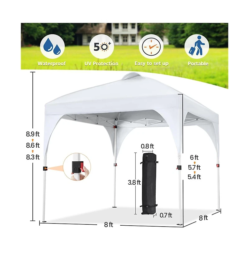 Yaheetech 8x8 Ft Pop Up Canopy Tent