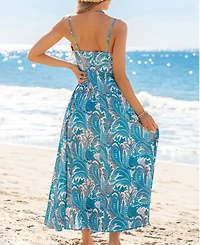 Cupshe Women's Rushing Waves Paisley Maxi Beach Dress