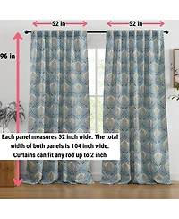 Hlc.me Messina Paisley Damask Patterned Back Tab Rod Pocket Curtains - Light Blocking Darkening Window Panels, Set of 2 (/Yellow