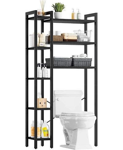 Over The Toilet Storage with 8-Titer Shelf, Mass-Storage Side Storage Open Rack