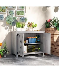 Outsunny Wood Outdoor Storage Cabinet Potting Shed with Shelf,