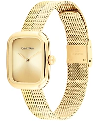 Calvin Klein Women's Adore Gold Tone Stainless Steel Mesh Bracelet Watch, 30mm