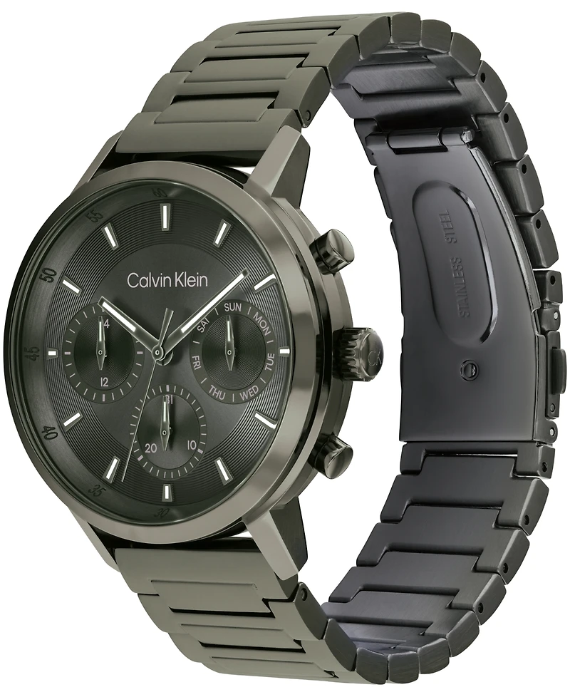 Calvin Klein Men's Gauge Ionic Plated Barley Green Steel Bracelet Watch, 41mm