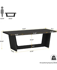 Tribesigns 70.87-Inch Executive Computer Desk: Large Home Office Desk with Solid Wooden Pedestal, Industrial Wood Study Writing Table, Workstation Bus