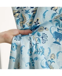 Hlc.me Clara Floral Damask Patterned Window Back Tab Rod Pocket Curtains Bedroom