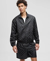 Mode of One Men's Check Jacquard Relaxed-Fit Track Jacket, Macy's Exclusive