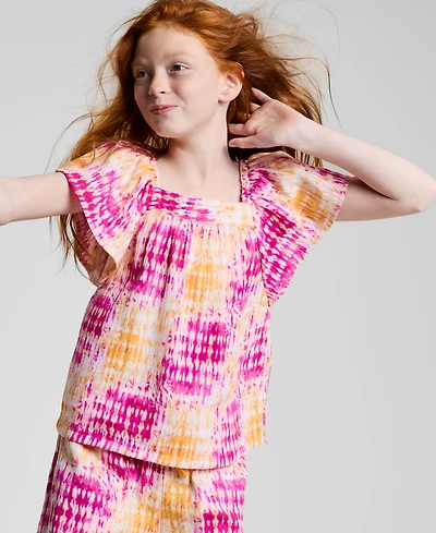 Epic Threads Little & Big Girls Coast Dye Flutter Top, Exclusively at Macy's