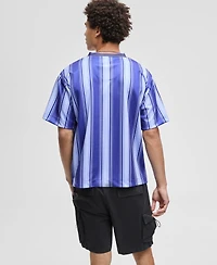 Mode of One Men's Panama Relaxed-Fit Stripe V-Neck T-Shirt, Macy's Exclusive