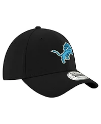 New Era Men's Black Detroit Lions Replica 39THIRTY Flex Hat