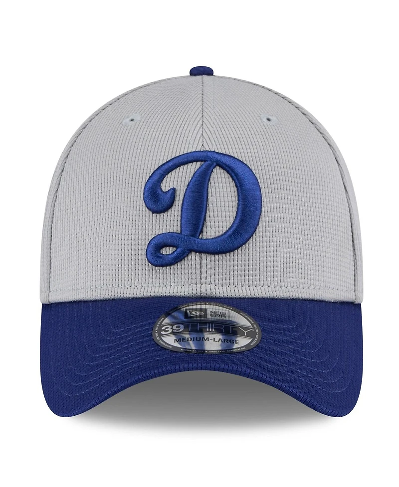 New Era Men's Gray/Royal Los Angeles Dodgers 2025 Batting Practice 39THIRTY Flex Hat