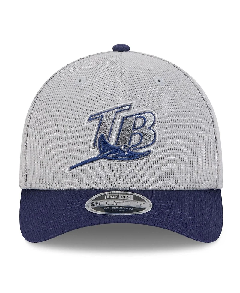 New Era Men's Gray/Navy Tampa Bay Rays 2025 Batting Practice 9FORTY M-Crown Adjustable Hat
