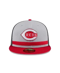 New Era Men's Gray/Red Cincinnati Reds 2025 Batting Practice 59FIFTY Fitted Hat