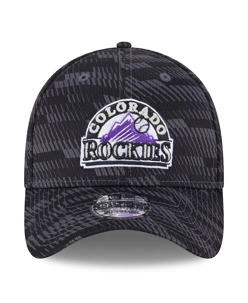New Era Men's Black Colorado Rockies 2025 Mlb Clubhouse 39THIRTY Flex Hat